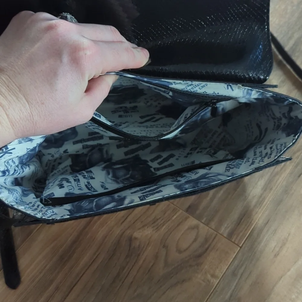 Torrid x Betsy Johnson Crossbody bag. Checkered. Black purse. - Picture 5 of 13